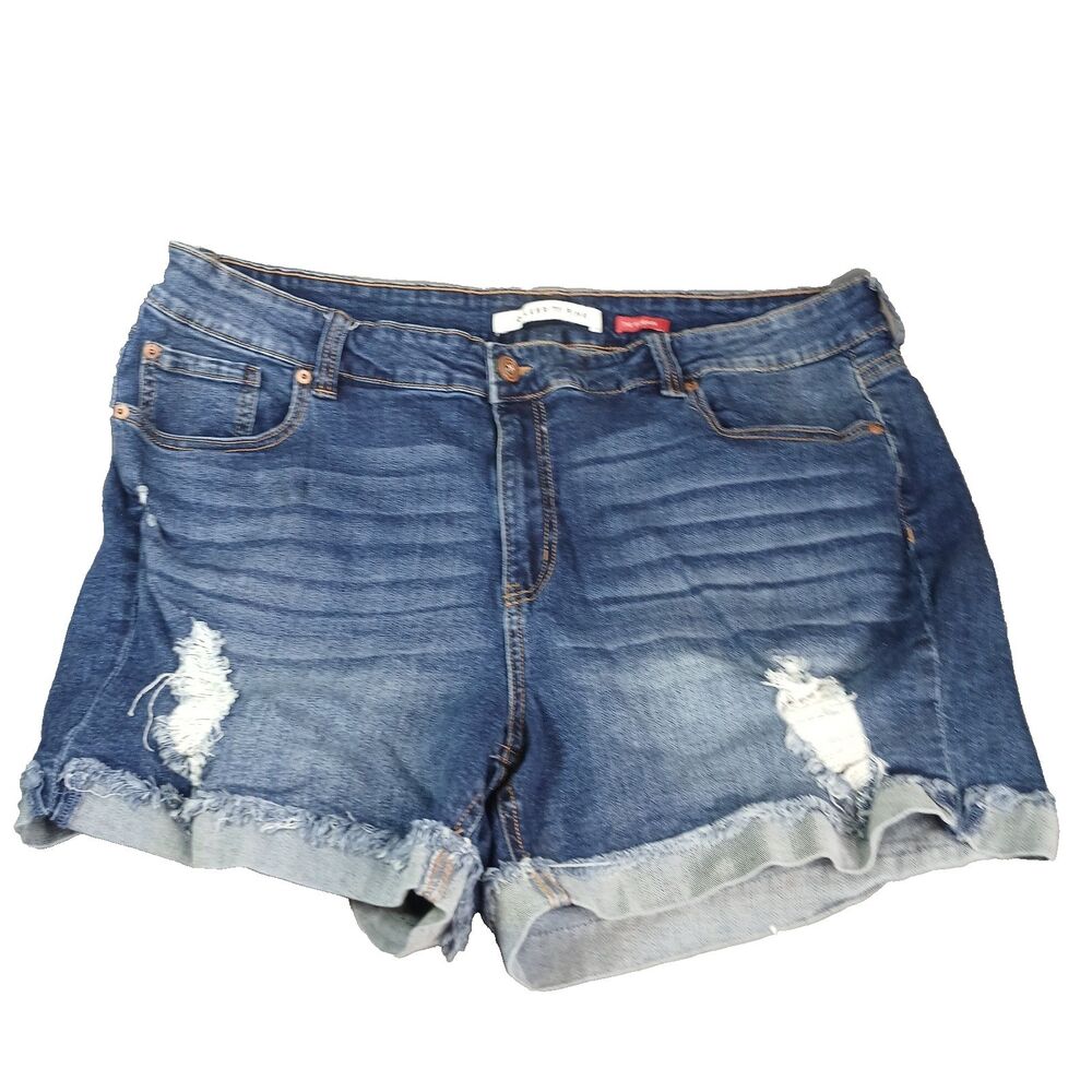 Celebrity Pink The Sugar Size 20 Destroyed Stretch Cuffed Denim Jean Shorts Fest